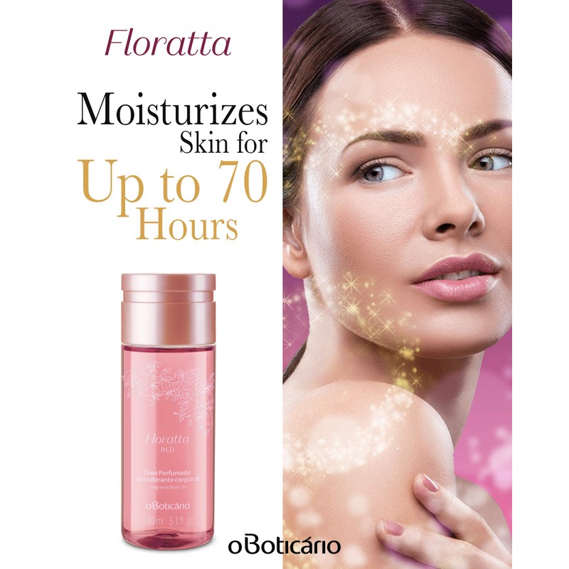 OBOTICARIO OLEO PERFUMADO FLORATTA RED Body Oil, 5.1 fl oz
