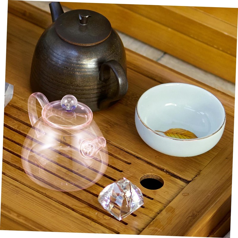 SHOWERORO 250ml Small Glass Tea Kettle Tea Pot with Lid