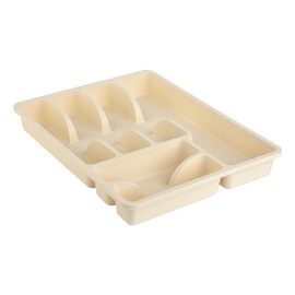 Engelland 2 x Cutlery Trays 6 Compartments Plastic BPA Free Beige 38 x 29 x 5 cm