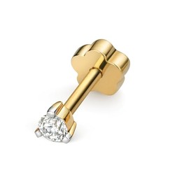 Elegant 9ct Gold Ladies Diamond Single Cartilage Stud Earring Brilliant Cut 0.05 Carat G-H - SI3-I1-2mm*2mm WJS21015