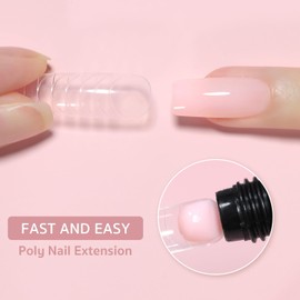 GAOY Poly Gel, 60g Nail Extension Gel, Milky Pink Builder Enhancement for Beginner & Professional Nail Art Salon DIY at Home