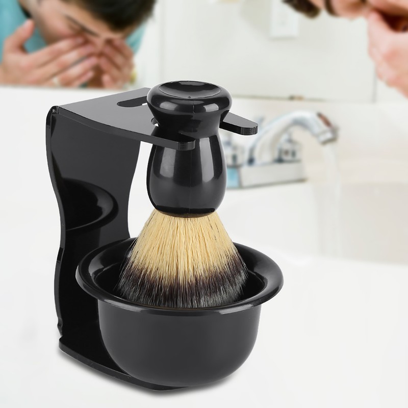 3 PCS Professional Men Shaving Brush Stand Holder Bowl Set