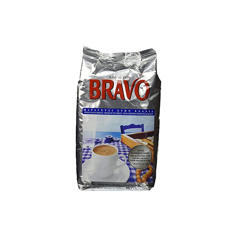 Bravo Greek Ground Coffee 2 Pack (16 Ounces x 2)