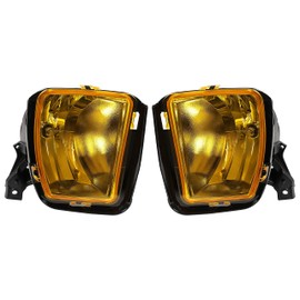 KUAFU Fog Light Lamp Compatible with 2013-2018 Dodge Ram 1500 Classic Replacement for 68104821AF 68104820AF w/Halogen Bulbs Pair - Yellow Lens+Chrome Housing