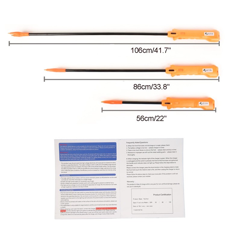 Cattle Prod - Rechargeable Waterproof Livestock Prod for Pig Cows