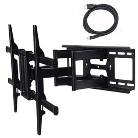 VideoSecu Large Heavy Duty Tilt Swivel Cantilever Retractable TV Wall Mount Dual Arm for Flat Panel TVs Extension 16 inch MW380B3 CT0