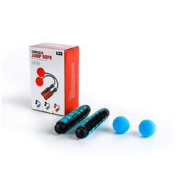 Ropeless Jump Rope and Exercise Resistance Band Set, At Home Workout Gym Equipment for Men and Women, Smooth Cordless Skipping Rope, Durable Elastic Stretch Band, Portable Travel Training Kit