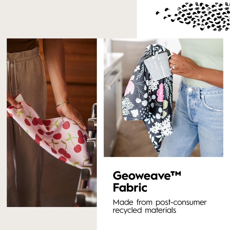 GEOMETRY Kitchen Dish Cloths - Quick Dry Dishcloths for Kitchen