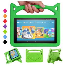 All-New Fire HD 10 2017 Tablet Case -Riaour Shock Proof Light Weight Convertible Handle Stand Kids Friendly Cover for Fire HD 10.1" Tablet(Compatible with 2015&2017 Released)(New Green)