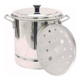 VAP2000 Vaporera Olla De Aluminio De 50 Litros Con Tapa Y Disco