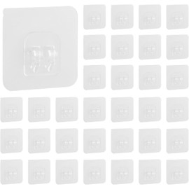 GUDQVOZIHG 36 Stück extra starke Klebehaken, groß, transparent, Mehrzweckhaken, wiederverwendbar, wasserdichte Haken für Küche, Bad, Wand