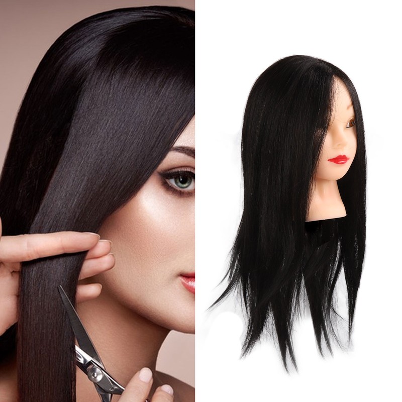 55cm Hair Mannequin Head Hair Stying Training Large Ears Mixed