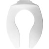 Bemis 9400SSC000 Plastic Open Front Less Cover Elongated Toilet Seat with Self Sustaining Check Hinge, White