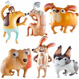 Animal Dog Balloons puppy dog balloons funny goofy dog balloons for Kids Gift dog themed birthday Baby Shower Pet party decorations Puppy Lovers Decor 6pcs