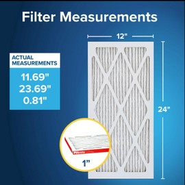 Filtrete 12x24x1 AC Furnace Air Filter, MERV 11, MPR 1000, Micro Allergen Defense, 3-Month Pleated 1-Inch Electrostatic Air Cleaning Filter, 6 Pack (Actual Size 11.69x23.69x0.81 in)