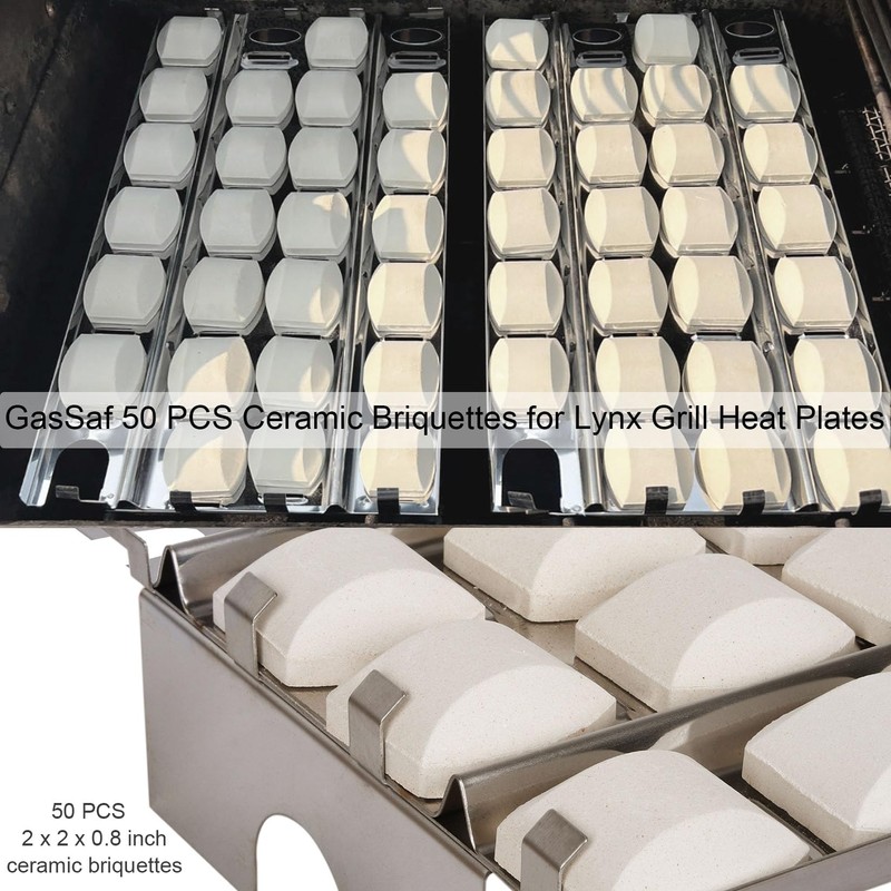 GasSaf Ceramic Briquettes Replacement for Select Turbo, Nexgrill Gas Grill