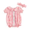 Himllauen Baby Girl Romper Outfit Bow Print Cute Doll Collar