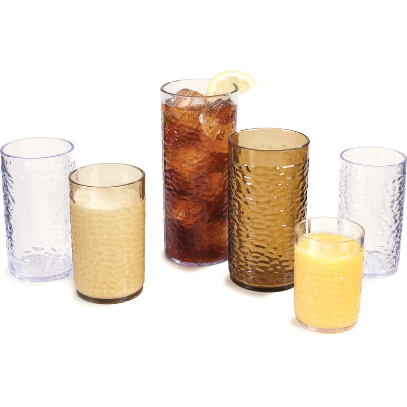 Carlisle 550807 Pebble Optic Tumbler, 8 oz, Clear, Plastic (Pack