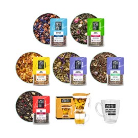 Tiesta Tea, Ultimate Live Loose Kit - Assorted Loose Tea , 6 Teas, Tea Infuser and Mug, Fruit Tea, Green Tea, Chamomile Tea, Chai Tea, Rooibos Tea