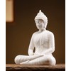 Qinlang 6 inch Small White Buddha Statue for Home Decor,