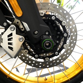 ZEXDDI Motorcycle Front Fork Sliders Wheel Frame Slider Crash Protector Axle Slider Crash Pads Compatible With Ninja ZX6R ZX 6R ZX636 2010-2023 2024 2025 ZX-6R Accessories (Green)