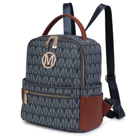 MKP - Mochila pequeña para mujer y mujer, con múltiples bolsillos y bolsillo frontal con cierre, Azul oscuro, Pequeño, Mochilas Daypack