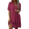 RANPHEE Burgundy Summer Dress for Women 2025 Baby Doll A