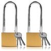 Lamondre 2 Pcs Padlock, Heavy Duty Padlocks Long Shackle Padlocks