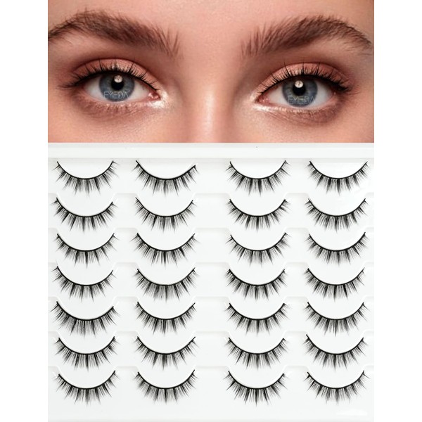 False Lashes Cateye Look Eyelashes 14 Pairs 14mm Faux 3D