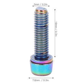 Stem Screws, Road Bike, Stem Bolts, Fixing Screws, Pack of 6, M5 x 18mm, 304 Stainless Steel (M5)