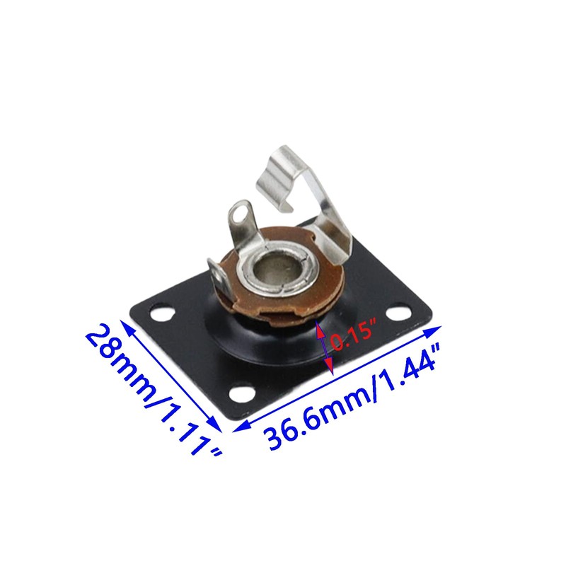 LC LICTOP 1/4 Inch Guitar Output Jack Plate, Black Metal