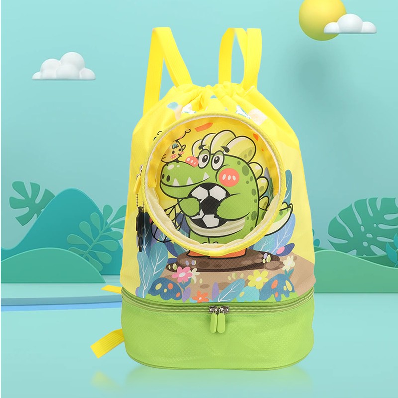 Funny Cute Cartoon Drawstring Backpack Bag Portable Kids Sports Backpack