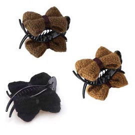 3 Pcs Vintage Bow Hair Claw Clips Knitted Bowknot Hair Jaw Clips Non Slip Hair Barrettes Hair Grips Ponytail Holders Hair Accessories for Women and Girls
