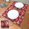 Christmas Placemats Set of 6 Christmas Red Pattern With Snowflakes