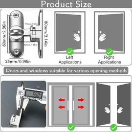 SUpoetry Sliding Door Lock Door Bolt Stainless Steel Sliding Doors 90/180 Degree Deadbolt Lock for Door Window Furniture Bathroom Toilet Door Sliding Door Lock