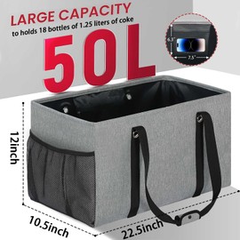 ASXSONN Stand Up Extra Large Utility Tote Bag with Metal Wire Frame, Thirty One Utility Tote, Structured Extra Large Tote Bag With Handles, Reusable Grocery Bags, Beach Bag