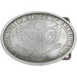 BELTINGER United States of America Belt Buckle 4.0 cm | Buckle Interchangeable Buckle Belt Buckle 40 mm Solid | for Riding Outfit, Antique silver