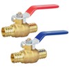 JUWO 1/2" Pex Shut off Valve, 2 Pack Brass 1/2"