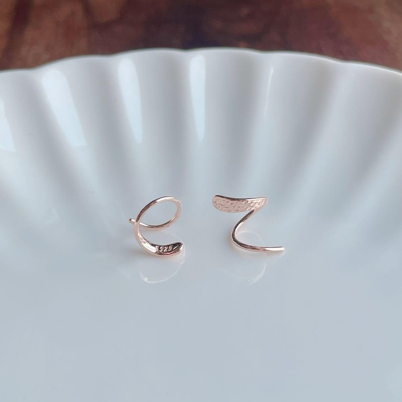 Silver Silver 925 Gold 18K Coated Spiral Spiral Ring Twisted