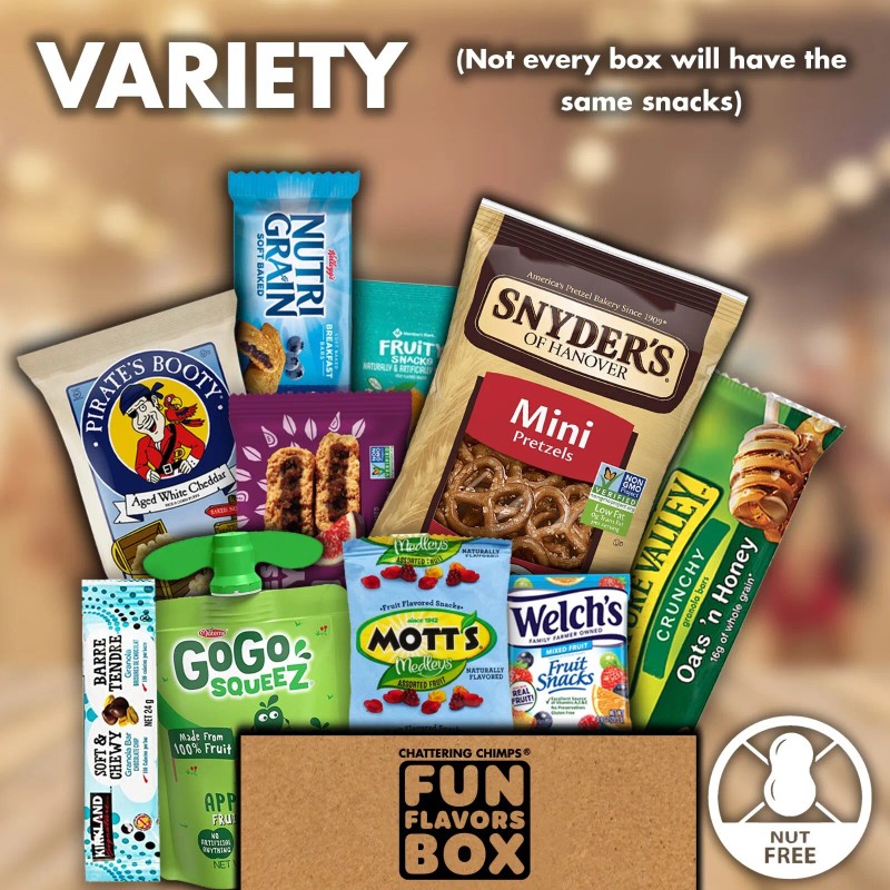 Chattering Chimps Healthy Nut Free Snacks Chips Candy 45 Count