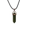 VIE VIE Double Point Pencil Pendant, Black String (Green Aventurine)