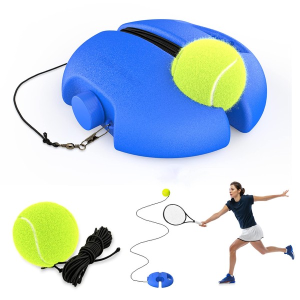 CHEGIF Tennis Trainer Rebound Ball with 2 String Balls, Solo Tennis Training Equipment for Self-Pracitce, Portable Tennis Training Tool, Tennis Rebounder Kit,Suitable for Beginners Sport Exercise
