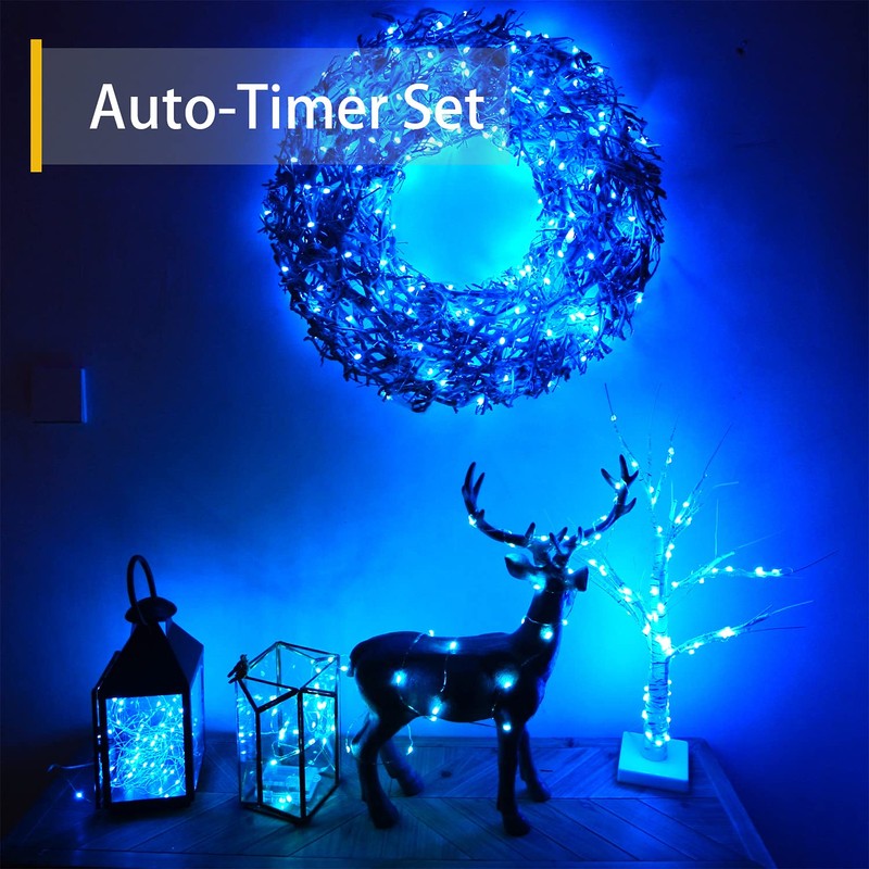 Homemory 2 Pack 33 Ft 100 LED Blue Halloween Fairy