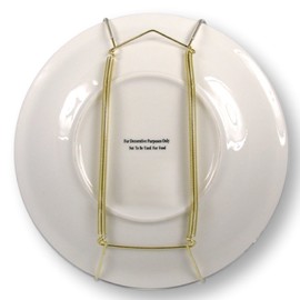 Brass Vinyl Coated Plate Hanger 8 to 10 Inch - Set of 12 Pcs - Clear Vinyl Sleeves Protect The Plate - Hook and Nail Included