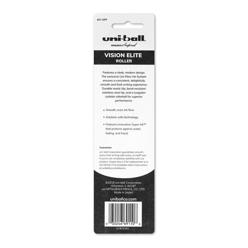 uni-ball Vision Elite Rollerball Pens Fine Point Micro Tip, 0.5mm,