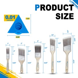 KATA Paint Brushes Pyramid Stand: 5-Pack Flat & Angle Paint Brushes, 36pcs Painters Triangle Stands Kit for Latex and Oil Paints, Stains - Furniture Cabinet Doors Risers & Painting, Home Improvement