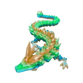 Flexi-Dragons - Durable MEGA Articulated 3D Printed Dragon Toy - Flexible and Stunning Design (Crystal) (Aurora Rainbow)