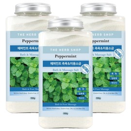 The Herb Shop Large Capacity Peppermint Foot Bath and Beauty Salt, 3 Pieces / 더허브샵 대용량 페퍼민트 족욕 앤 미용소금, 3개