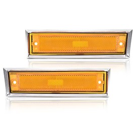 GRAND ORANGE Amber Side Marker Light Turn Signal Lamp Compatible with 1981-1991 Chevy GMC Blazer Suburban Jimmy C/K 10 Truck Front Driver & Passenger Side