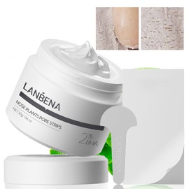LANBENA Mascarilla Para Puntos Negros Con 60 Piezas Tiras, Mascarilla Despegable Removedora De Puntos Negros, Mascarilla Facial Purificante Para Plantas De Nariz (1.05Oz/30G)